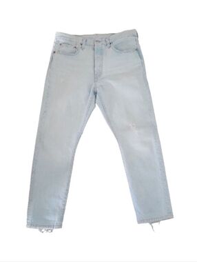 LEVI'S 501 S Filiforme Skinny Jeans Size 32 Womens Light Wash Raw Hem Vtg Style